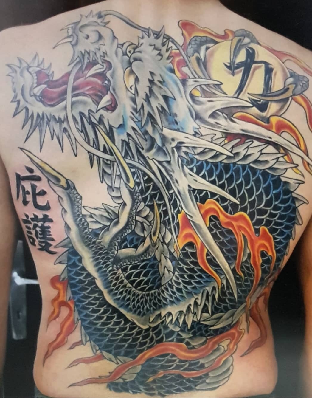 Dragão japonês nas costas